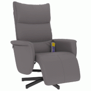 VidaXL Fauteuil inclinable de massage repose-pieds gris similicuir Modèle Derdelora - 356595