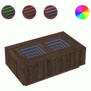 VidaXL Table basse avec LED infini chêne marron 116x69x40 cm Modèle Flex Panorama Balcon - 8721102691027