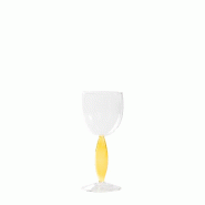 Zafferano Dorici Lot De 4 Verres À Vin Blanc En Verre Borosilicaté Soufflé À La Main Avec Tige Creuse Couleur Jaune Or Et Esthétique Raffinée Et