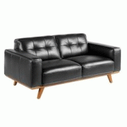 AC ANGEL CERDA Angel Cerdá Canapé 2 places Chester en cuir noir 6030C 181 x 95 x 78 - noir fourrure 8435631002697 AC ANGEL CERDA Angel Cerdá Canapé 2 places Chester en cuir noir 6030C 181 x 95 x 78 - noir fourrure 8435631002697
