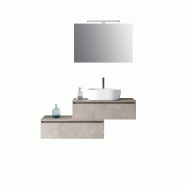AQA Design Composition de salle de bain en mélamine 5 pièces ASTRA Havana stone L.140 P.45 H.190 MPAS28-AVP - gris Bois manufacturé MPAS28-AVP