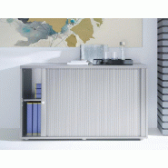 Armoire à rideaux démontable en bois mélaminé - MDD - 80, Gris aluminium