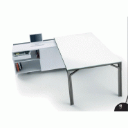 Bureau d'angle X8 avec plateau en verre - Officity. - 189, Verre Blanc, Droite