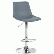 CLP Tabouret de bar Divo en Similicuir Pied trompette en Métal Gris/Chrome - gris polyester 321697 CLP Tabouret de bar Divo en Similicuir Pied trompette en Métal Gris/Chrome - gris polyester 321697