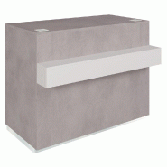 Comptoir Cage béton repose sac blanc 1 tiroir 2 tablettes 120x60/76x93cm