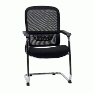 Fauteuil de conférence / Fauteuil à piètement luge Ergomy Meet, tissu noir, hjh OFFICE - noir polyester 729513