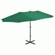 Helloshop26 - Parasol d'extérieur et mât en aluminium 460 x 270 cm vert 02_0008293 - 3000443282725