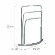 Helloshop26 - Porte-serviettes support serviettes sur pied 3 barres en métal  85 cm 3213062 - métal 3002323351736