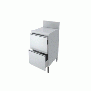 ITALCONCEPT L2G Meuble Tiroirs Dessus Inox + Dosseret 150X50Mm, 850 x 400 x 800mm - 3616350169310_0