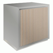 Meuble Vertigo T01 2 tiroirs à l'anglaise MDF naturel et gris alu 60x47x60 cm