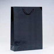 Sac Luxe pelliculé noir 32x10x44cm - glossy - par 12