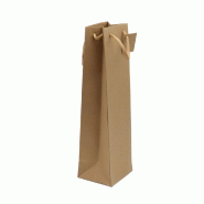 Sac magnum kraft vergé brun poignées papier 13x11.4x44cm - par 10