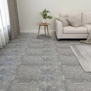 Vidaxl planches de plancher autoadhésives 55 pcs pvc 5,11m² gris béton 324677