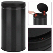 VidaXL Poubelle à Capteur Automatique 60 L Acier Au Carbone Noir - noir 322701 VidaXL Poubelle à Capteur Automatique 60 L Acier Au Carbone Noir - noir 322701