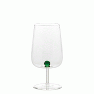 Zafferano Bilia Set De 6 Verres En Verre Borosilicate Avec Sphère Colorée Verte - Design Artisanal Élégant Et Résistant Aux Chocs Thermiques Pour