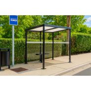 Abri bus Medium - Modulaire et personnalisable avec bois, verre et métal_1