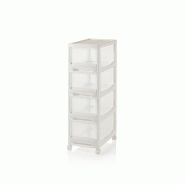 AQA Design Commode avec roues NOE en PET blanc L.28 P.43 H.90 MP02996 - blanc plastique MP02996