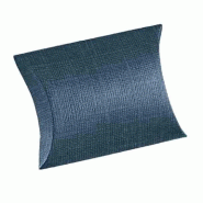 Boite berlingot carton effet jute bleu 7x7x2,5cm - par 10