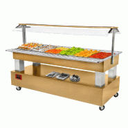 Buffet self service réfrigéré 6x gn 1/1-150 bois chêne clair - PBSB/6N-D1-R2