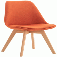 Décoshop26 - Chaise de salle à manger x1 design scandinave en tissu orange et pieds en bois clair 10_0007295 - Bois massif 3000266039506