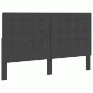 Décoshop26 - Tête de lit accessoire couchage chambre à coucher meuble touffetée 180 x 200 cm tissu gris foncé TDL0201993 - gris 3000503688009