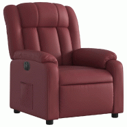 Fauteuil inclinable électrique Rouge bordeaux Similicuir Modèle Ivessa - 8721012177420