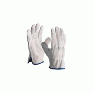 Gants de protection L-3N cuir paume fleur et dos croûte de bovin naturel L NOTRE SELECTION - blanc cuir 602074