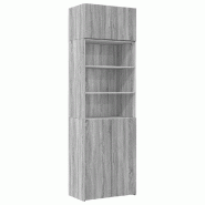 Helloshop26 - Armoire de rangement haute 70 x 42,5 x 225 cm espace de stockage pour livres décorations en bois d'ingénierie gris 02_0055574 - gris B