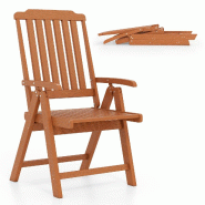 Helloshop26 - Chaise de jardin pliable 55 x 63 x 101 cm durable et ergonomique style contemporain en HDPE marron 20_0011167 - marron inox 300022657755