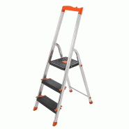 Helloshop26 - Échelle à 3 marches escabeau pliable en aluminium marches de 12 cm de large avec rainures pieds antiglisses main 12_0001918 - aluminiu_0