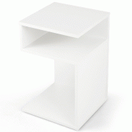 Helloshop26 - Table d'appoint en s 33 x 33 x 50 cm avec rangement spacieux et design élégant en blanc 20_0013870 - blanc Bois massif 3000227969712