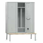 ITALCONCEPT L2G Vestiaire Industrie Salissante Acier Sur Banc, 2100 x 1200 x 800mm - 3616350000477