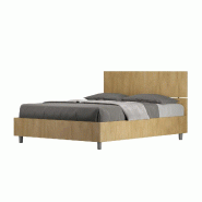 Lit Double Français Avec Conteneur 140X190, Tête De Lit Droite En Chêne Demas - marron VE140DEMASDQN-CT