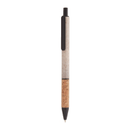 Stylo bille écologique en plastique paille de blé - grip en liège naturel - encre bleue Stylo bille écologique en plastique paille de blé - grip en liège naturel - encre bleue
