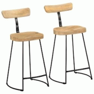 VidaXL Tabourets De Bar Lot De 2 49x43x88 Cm Bois De Manguier Massif - 4013522 VidaXL Tabourets De Bar Lot De 2 49x43x88 Cm Bois De Manguier Massif - 4013522
