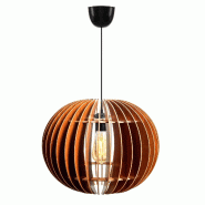 WellHome - Suspension ronde de 70 cm de diamètre, couleur noyer, design sphérique - marron WH1102