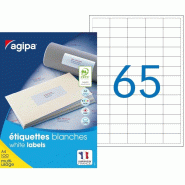6500 étiquettes blanches multi-usage, format 38 x 21,2 mm (100 feuilles A4 / cdt) - 3270241189902
