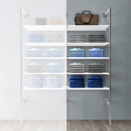Élément suivant Queen Vogue chrome 5 tablettes blanc L90xH240cm