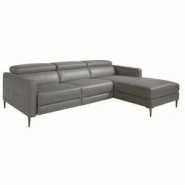 AC ANGEL CERDA Angel Cerdá Canapé d'angle relax droite en cuir gris foncé 6126C 258 x 173 x 95 - gris fourrure 8435631020936 AC ANGEL CERDA Angel Cerdá Canapé d'angle relax droite en cuir gris foncé 6126C 258 x 173 x 95 - gris fourrure 8435631020936