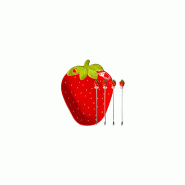 Aulica Plateau avec 4 piques apéritifs fraise - rouge 265501