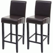 Décoshop26 - Lot de 2 tabourets de bar en synthétique marron pieds foncés avec repose pieds TDB04004 - marron 3000030436579 Décoshop26 - Lot de 2 tabourets de bar en synthétique marron pieds foncés avec repose pieds TDB04004 - marron 3000030436579