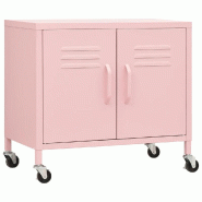 Helloshop26 - Armoire de rangement avec étagère réglable mobilité facile 60 x 35 x 56 cm en acier rose 02_0046898 - rose acier 3000234487186
