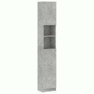 Helloshop26 - Armoire de salle de bain haute élégante 32 x 25,5 x 190 cm avec 4 étagères finition épurée en bois gris béton 02_0047773 - gris B
