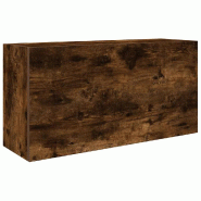Helloshop26 - Armoire murale de bain pratique multifonctionnelle 80 x 25 x 40 cm en bois d'ingénierie chêne fumé 02_0051281 - Bois massif 300023683