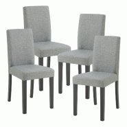 Helloshop26 - Lot de 4 chaises de salle à manger 89 x 43 x 54 cm moderne design robuste gris clair 03_0009829 - gris Bois massif 3000224886777