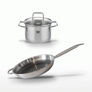 Lot Poêle 32 cm Elo Relief Solution & Faitout 16 cm Elo - gris 3176239958645