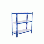 PROREGAL Étagère pour charges lourdes SMALL METAL SHARK | HxLxP 100x90x30cm | Charge du compartiment 180kg | Bleu et blanc - bleu métal PR_RS137-04 PROREGAL Étagère pour charges lourdes SMALL METAL SHARK | HxLxP 100x90x30cm | Charge du compartiment 180kg | Bleu et blanc - bleu métal PR_RS137-04
