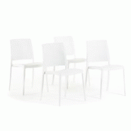 RATTATAN Set 4 Chaises Empilables en Polypropylène avec fibre de verre pour Jardin ou intérieur, hydrofuges et résistantes, design moderne - MARIA RATTATAN Set 4 Chaises Empilables en Polypropylène avec fibre de verre pour Jardin ou intérieur, hydrofuges et résistantes, design moderne - MARIA