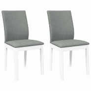 VidaXL Chaises à manger coussins 2 pcs blanc bois massif caoutchouc Modèle Vega StudioDesk Pro - 4102451