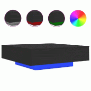 VidaXL Table basse avec lumières LED noir 100x100x31 cm Modèle Nova Premium - 836603